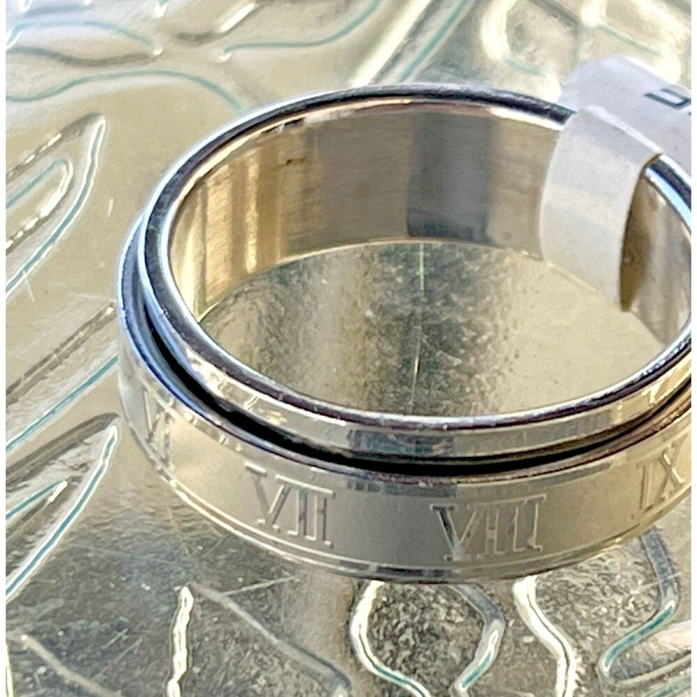 Spinner Ring NEW Stainless Steel Roman Numerals Men’s Or Women's size  11 1/2